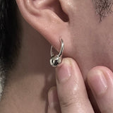 Silver Barbell earring
